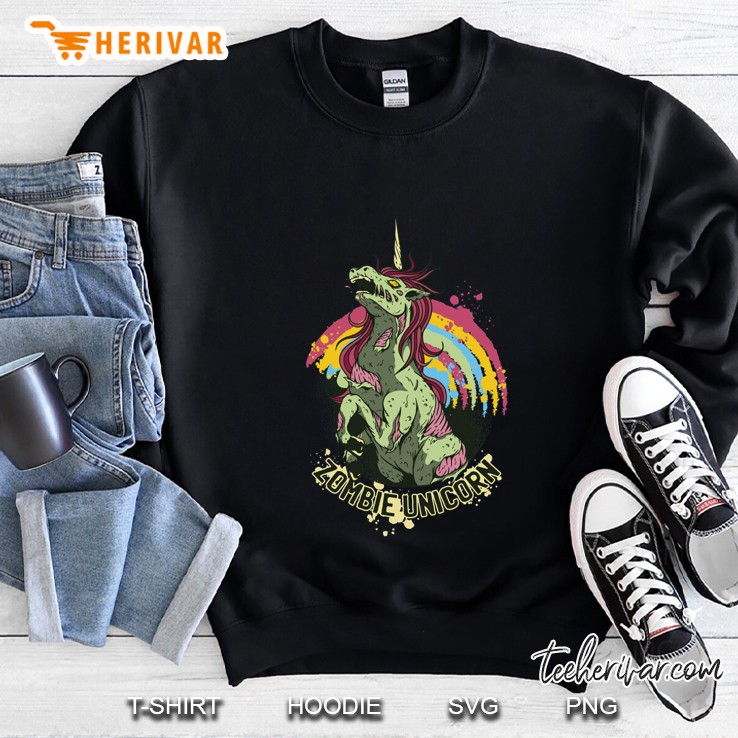 Scary Zombie Unicorn Halloween Rainbow Version Sweatshirt