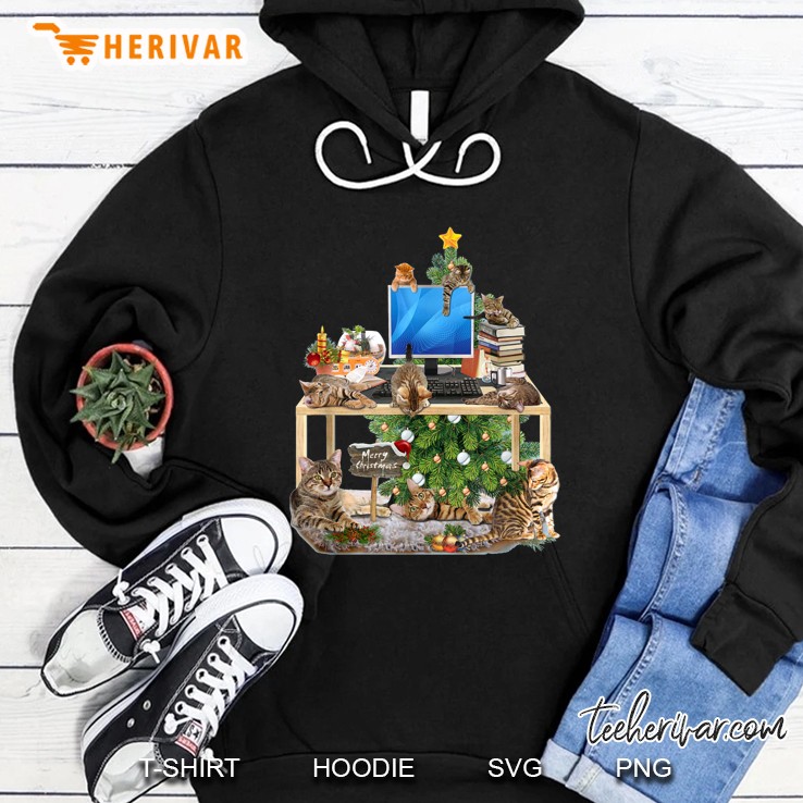 Christmas -Working from Home Cat Version Hoodie