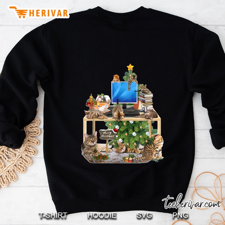 Christmas -Working from Home Cat Version Sweatshirt