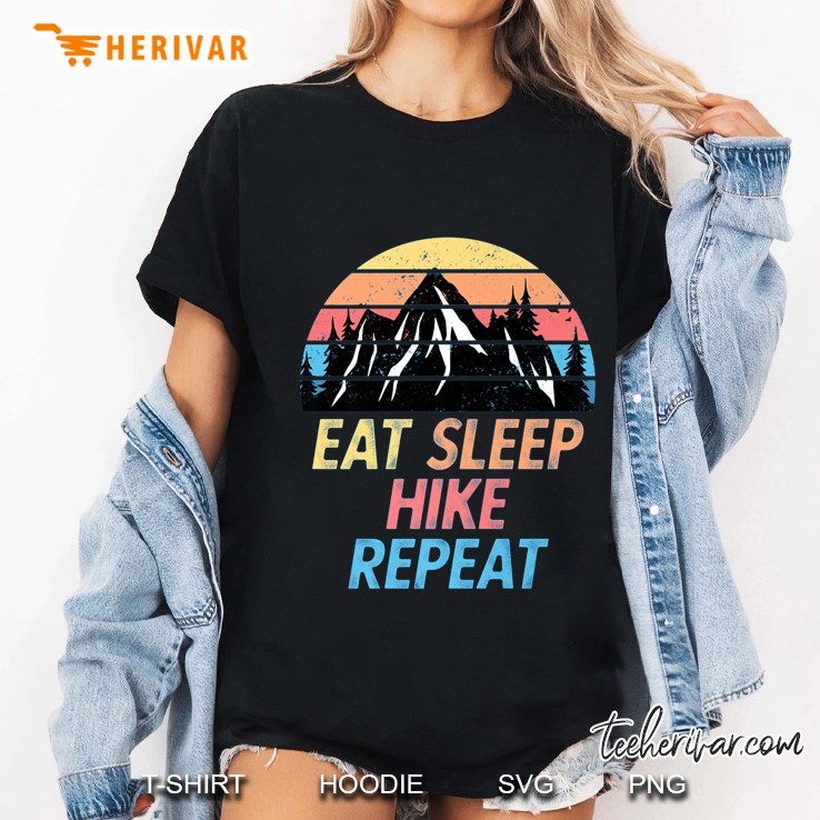 Eat Sleep Hike Repeat Vintage Version Ladies Tee