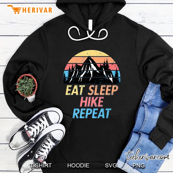 Eat Sleep Hike Repeat Vintage Version Hoodie
