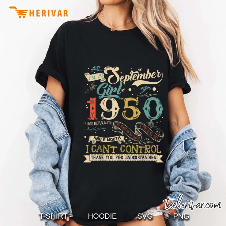 September Girl 1950 I Was Born With My Heart On My Sleeve Vintage Version Ladies Tee