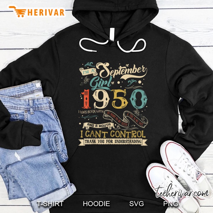 September Girl 1950 I Was Born With My Heart On My Sleeve Vintage Version Hoodie