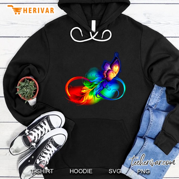 Colorful Feather Butterfly Infinity Version Hoodie