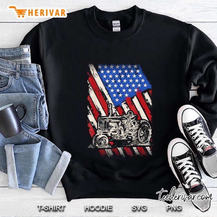 Tractor Farmer American Flag Version2 Sweatshirt