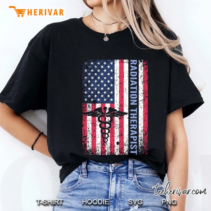 Radiation Therapist American Flag Version Ladies Tee