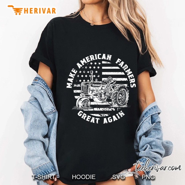 Make American Farmers Great Again American Flag Version Ladies Tee
