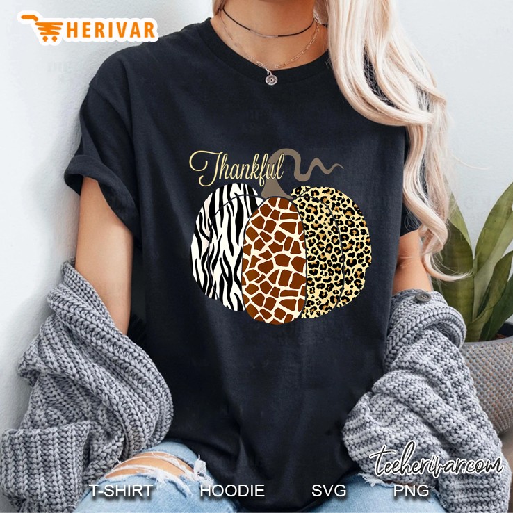 Thankful Leopard Pumpkin Version Ladies Tee