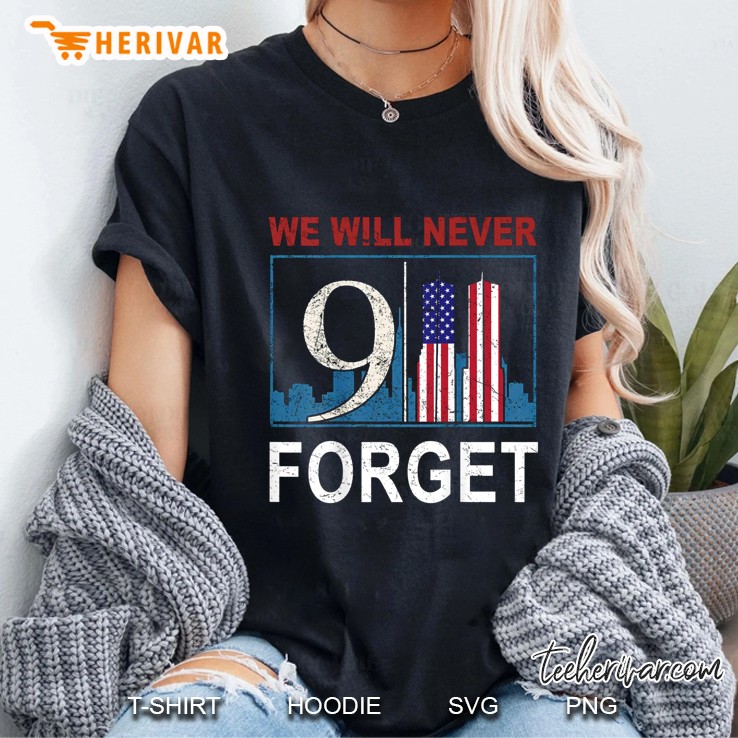 We Will Never Forget Twin Towers Ladies Tee