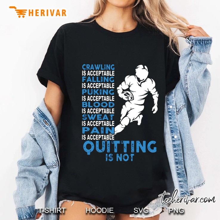 Crawling Is Acceptable Falling Is Acceptable Puking Football Player Version Ladies Tee