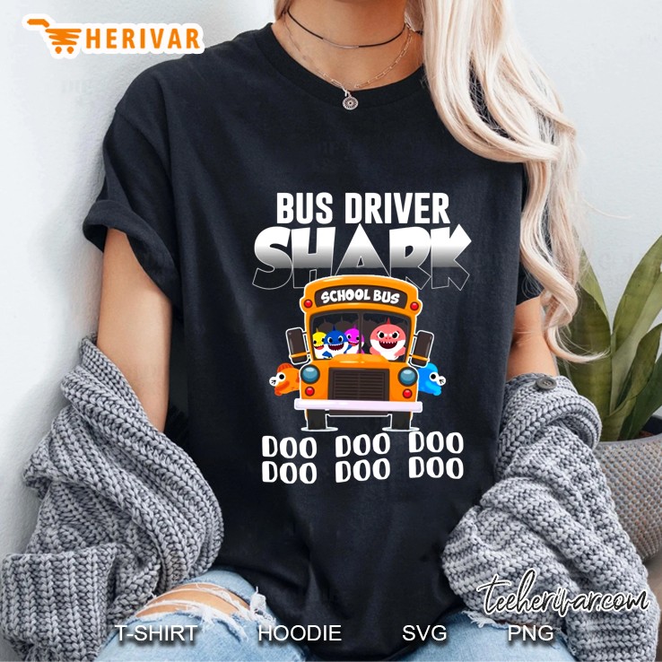 Bus Driver Shark Doo Doo Doo School Bus Driver Version Ladies Tee