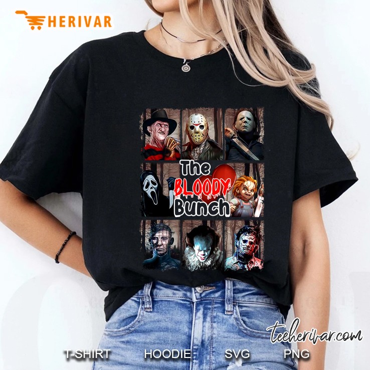 The Bloody Bunch Horror Movies Characters Halloween Ladies Tee