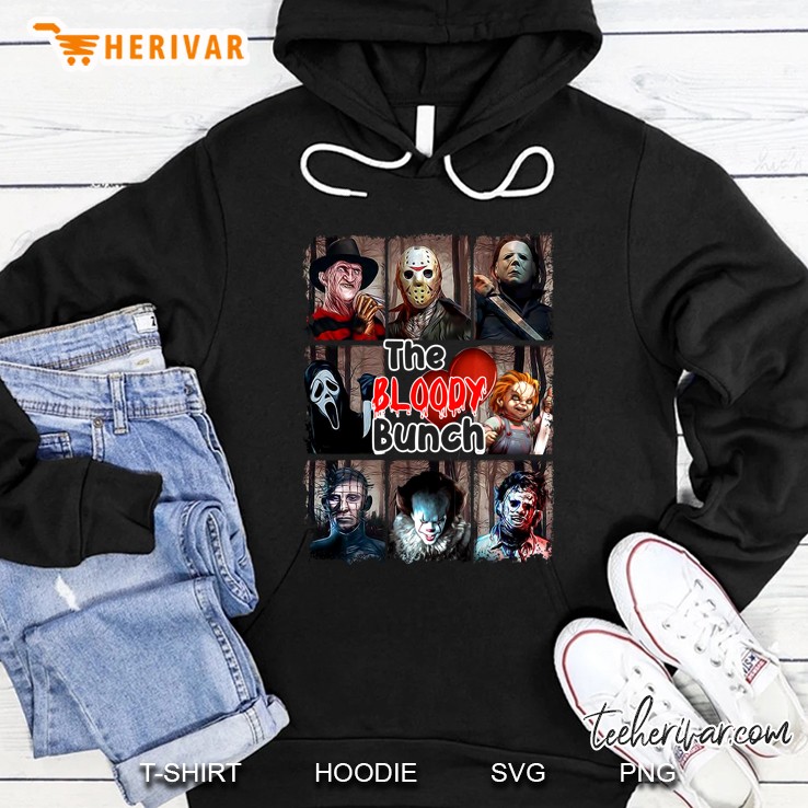 The Bloody Bunch Horror Movies Characters Halloween Hoodie