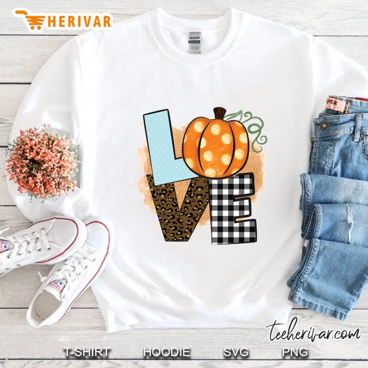 Love Pumpkin Leopard Skin Plaid Pattern Version Sweatshirt