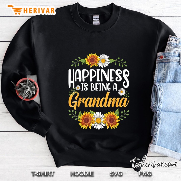 Happiness Is Being A Grandma Sunflower Version Sweatshirt