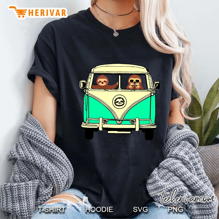 Sloth And Camper Van Ladies Tee