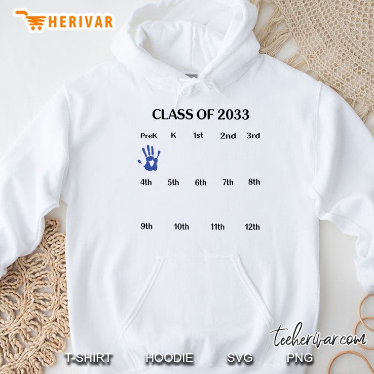Class 2033 Grade Pre K Handprint Hoodie