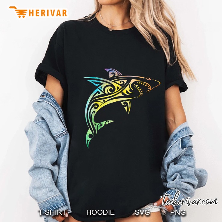 Colorful Tribal Mano Shark Hoodie