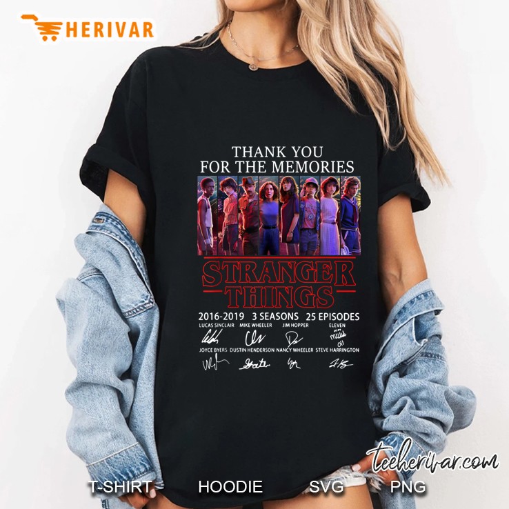 Thank You For The Memories Stranger Things 2016-2019 3 Seasons 25 Episodes Ladies Tee