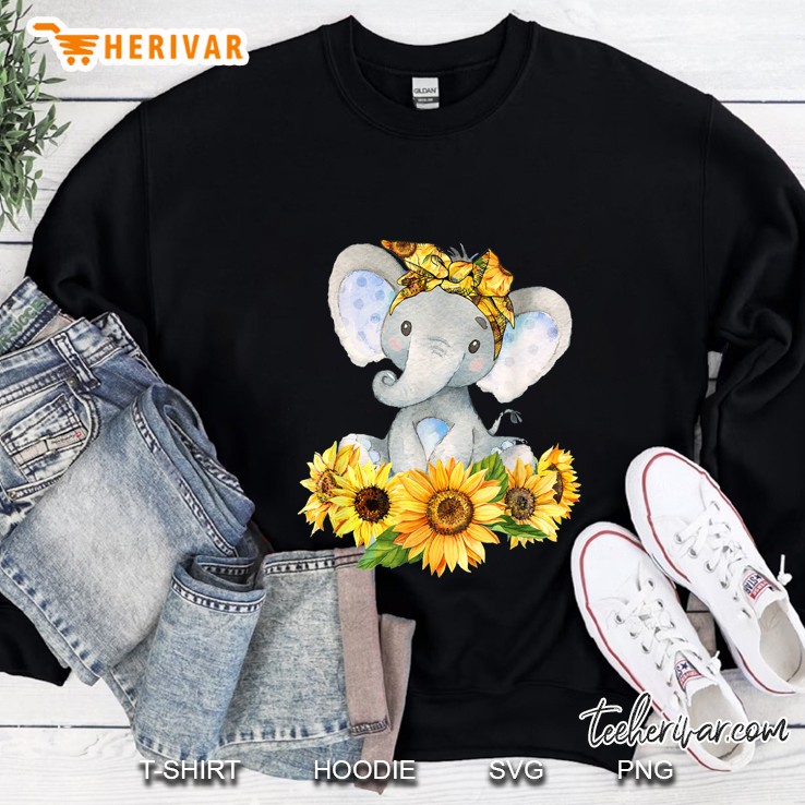 Baby Elephant With Sunflower Bandana Version Sweatshirt