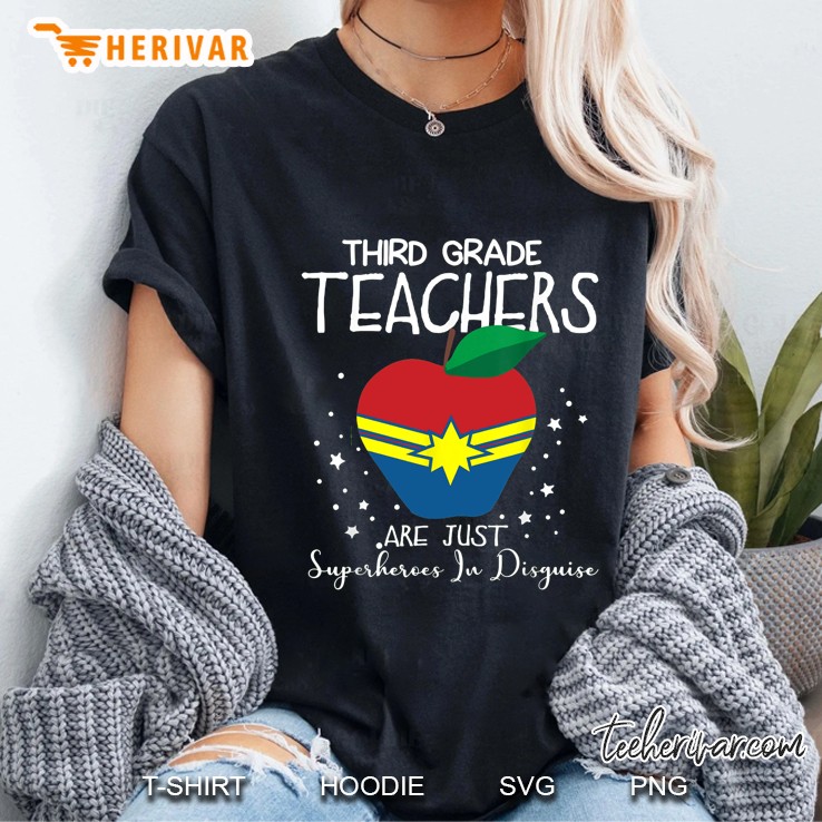Third Grade Teachers Are Just Superheroes In Disguise Captain Marvel Version Ladies Tee