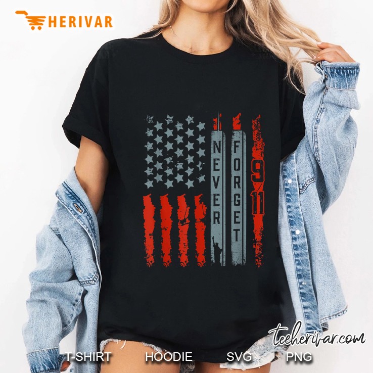 Never Forget 9/11 Twin Towers Ladies Tee
