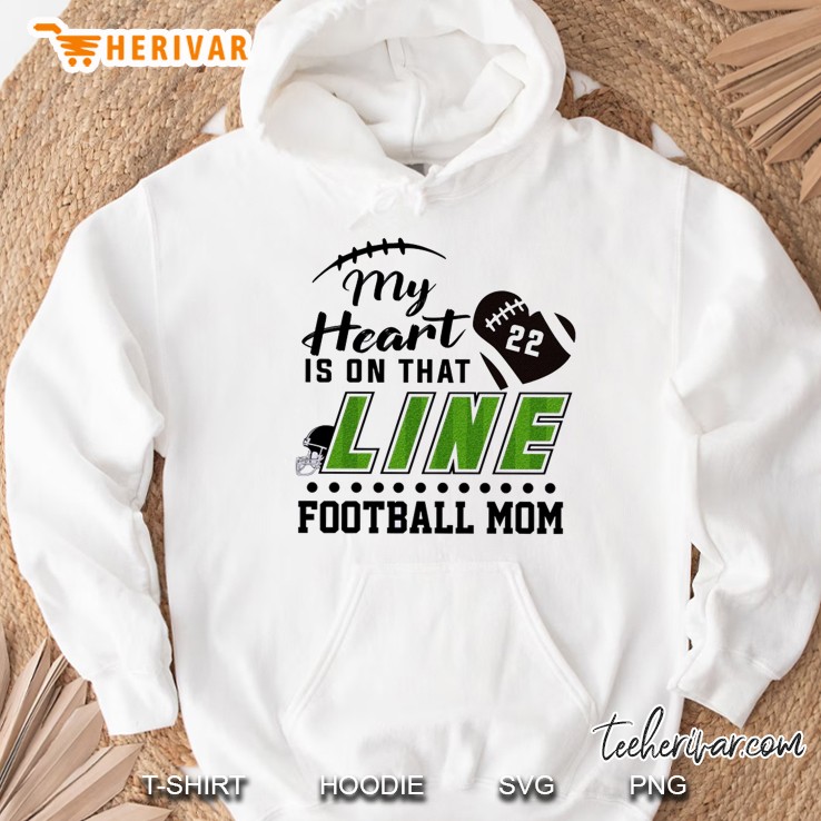 My Heart Is On That Line Football Mom Hoodie