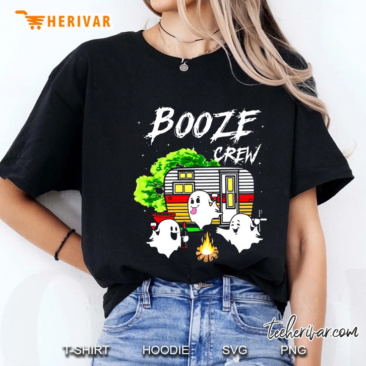 Booze Crew Boo Camping Halloween Ladies Tee