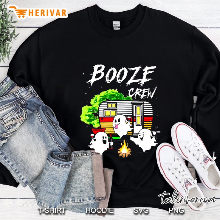 Booze Crew Boo Camping Halloween Sweatshirt