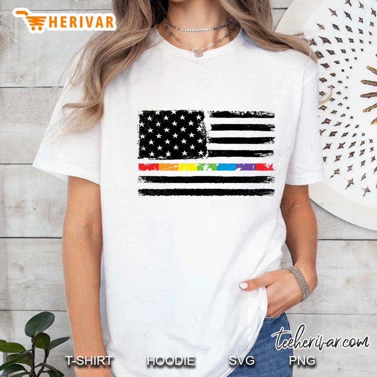 American LGBT Flag LGBT Pride Version2 Ladies Tee