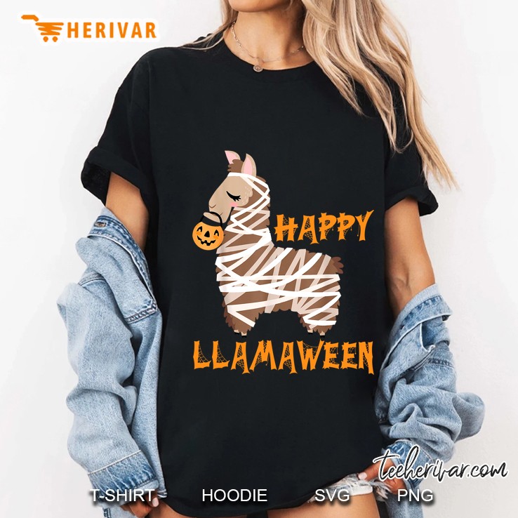 Happy Llamaween Llama Halloween Ladies Tee