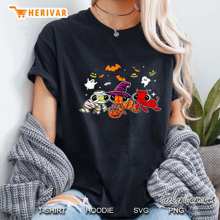 Mummy Pumpkin Devil Turtle Costume Halloween Ladies Tee