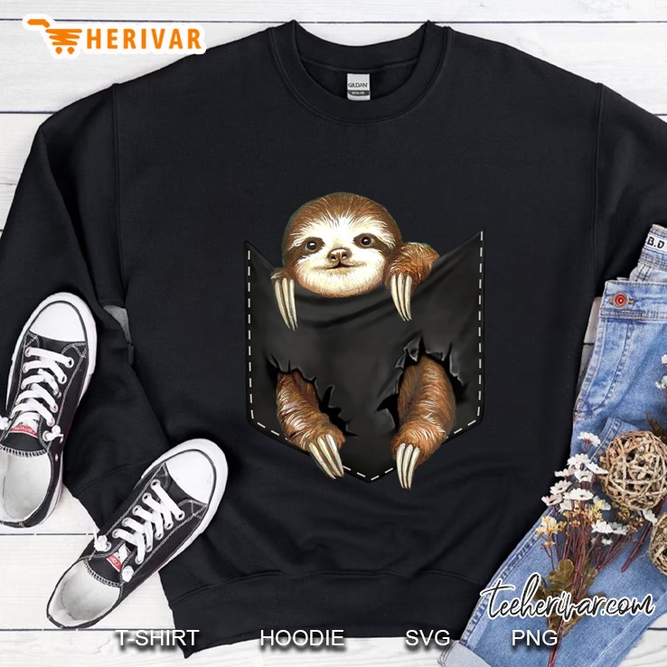 Sloth In Pocket Black Version Sweatshirt