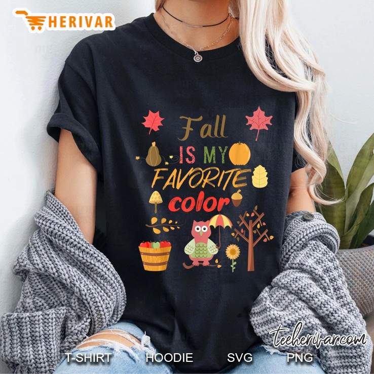 Fall Is My Favorite Color Owl Version Ladies Tee