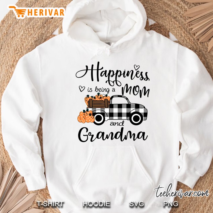 Happiness Is Being A Mom And Grandma Plaid Car Version Hoodie