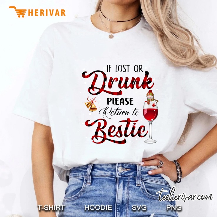 If Lost Or Drunk Please Return To Bestie Plaid Version Ladies Tee