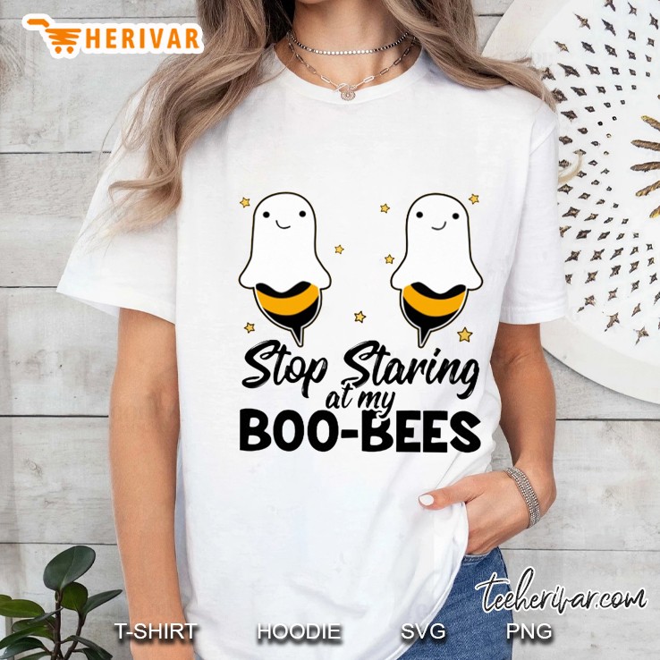 Stop Staring At My Boo Bees Halloween Ladies Tee