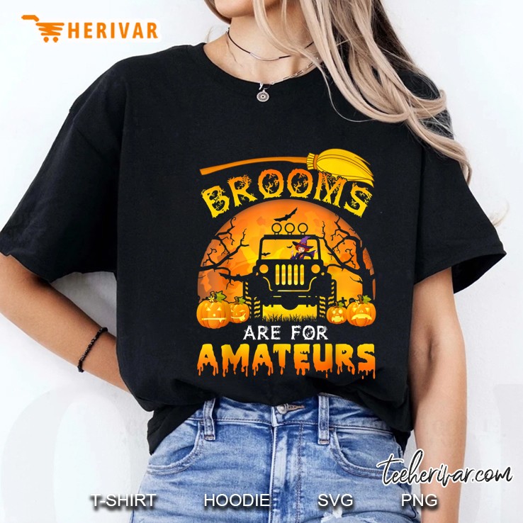 Brooms Are For Amateurs Witch Driving Jeep Version2 Ladies Tee