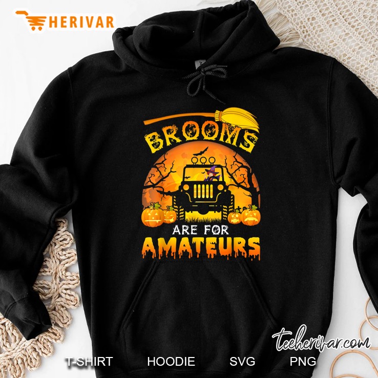 Brooms Are For Amateurs Witch Driving Jeep Version2 Hoodie