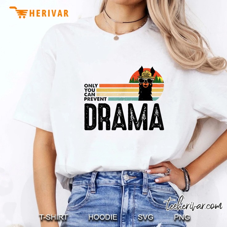 Only You Can Prevent Drama Llama Vintage Version2 Ladies Tee