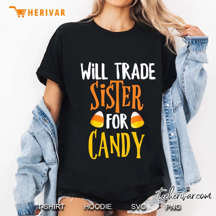 Will Trade Sister For Candy Halloween Black Version Ladies Tee