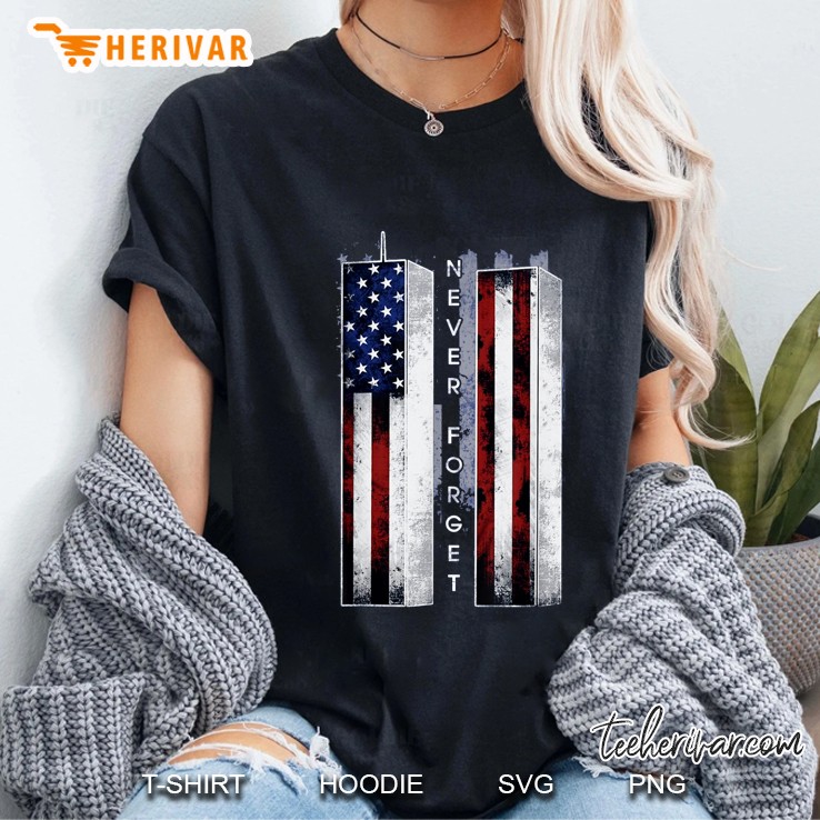 Never Forget Twin Towers Front Version Ladies Tee