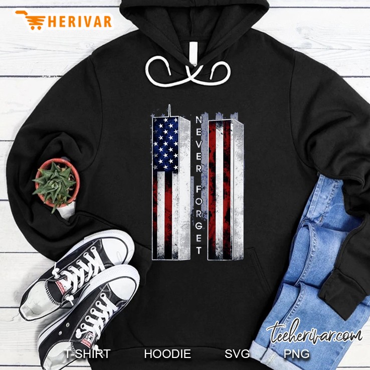 Never Forget Twin Towers Front Version Hoodie
