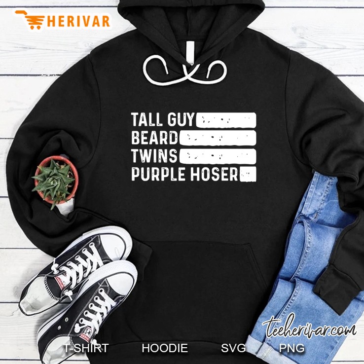 Tall Guy Beard Twins Purple Hoser Hoodie