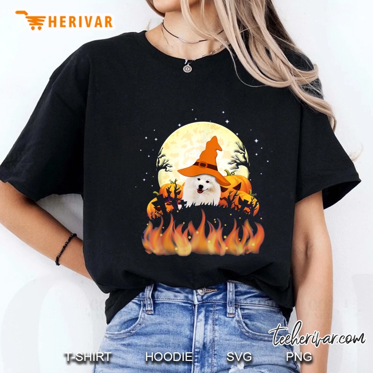 Samoyed Witch Halloween Ladies Tee