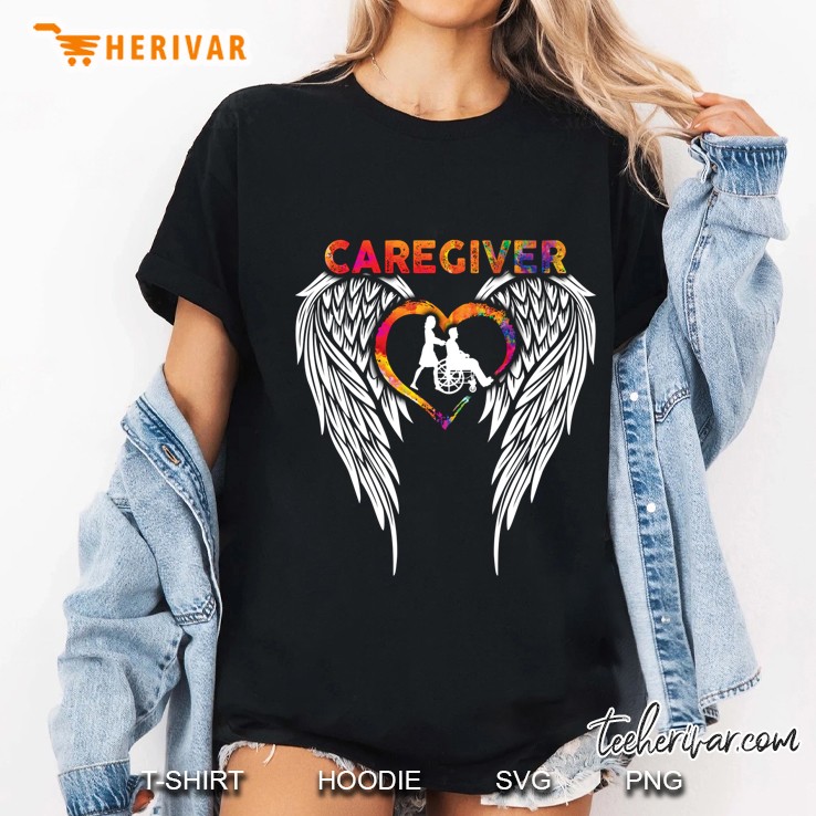 Caregiver Wings Colorful Version Ladies Tee