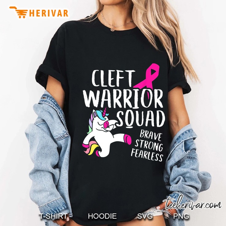 Cleft Warrior Squad Brave Strong Fearless Unicorn Version Ladies Tee