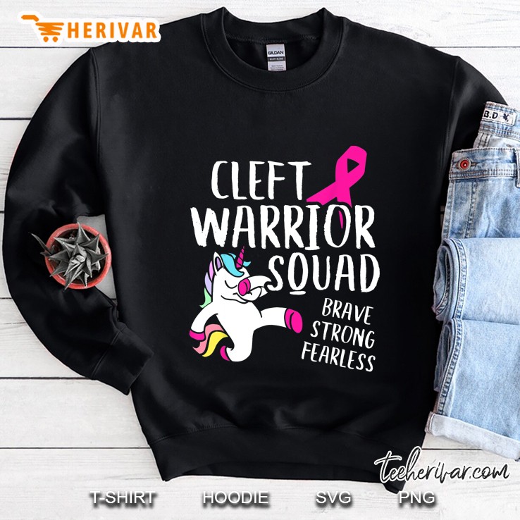 Cleft Warrior Squad Brave Strong Fearless Unicorn Version Sweatshirt