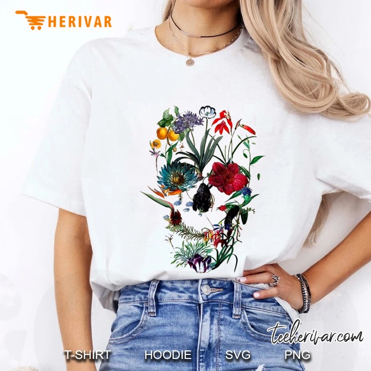 Skull Floral Art Ladies Tee
