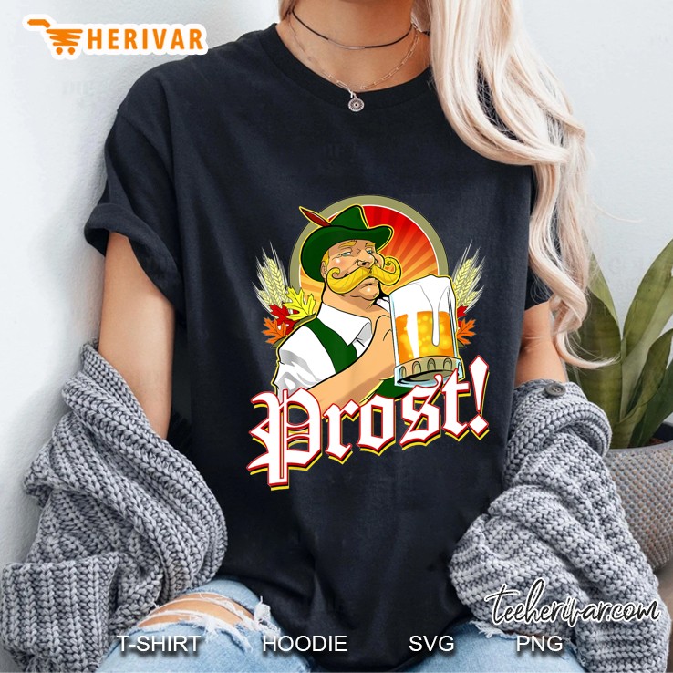 Prost German Man With Beer Mug Version Ladies Tee